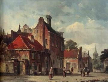 unknow artist European city landscape, street landsacpe, construction, frontstore, building and architecture. 095 oil painting picture